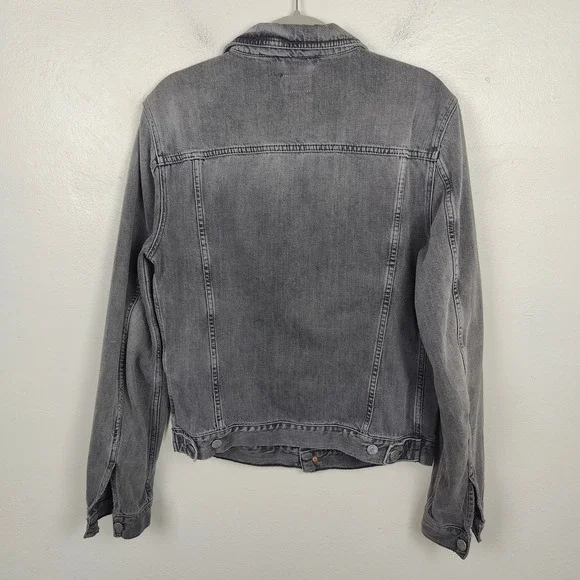 Nudie Jeans Billy Trucker Jacket Mens Large Denim Desolation Grey Buttoned